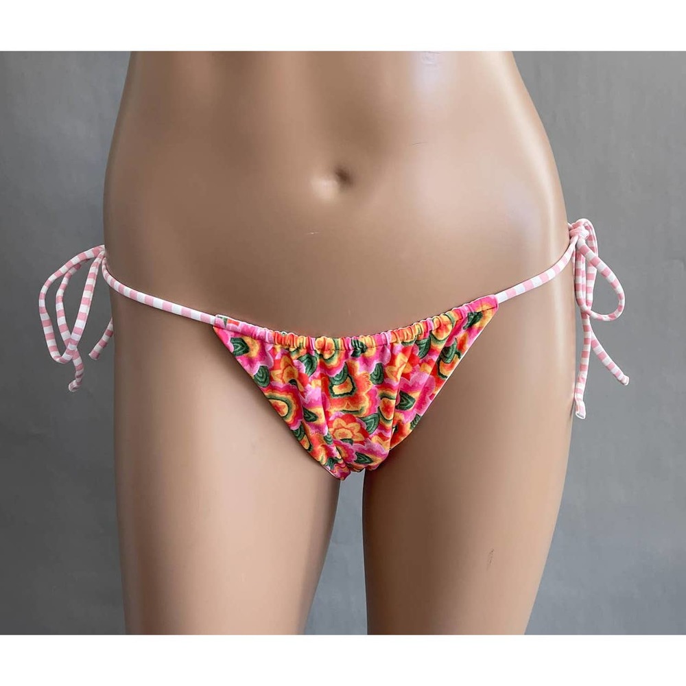 VDM The Label Bikini Bottoms Women M Ziggy Reversible Swimwear Mod Floral NWT